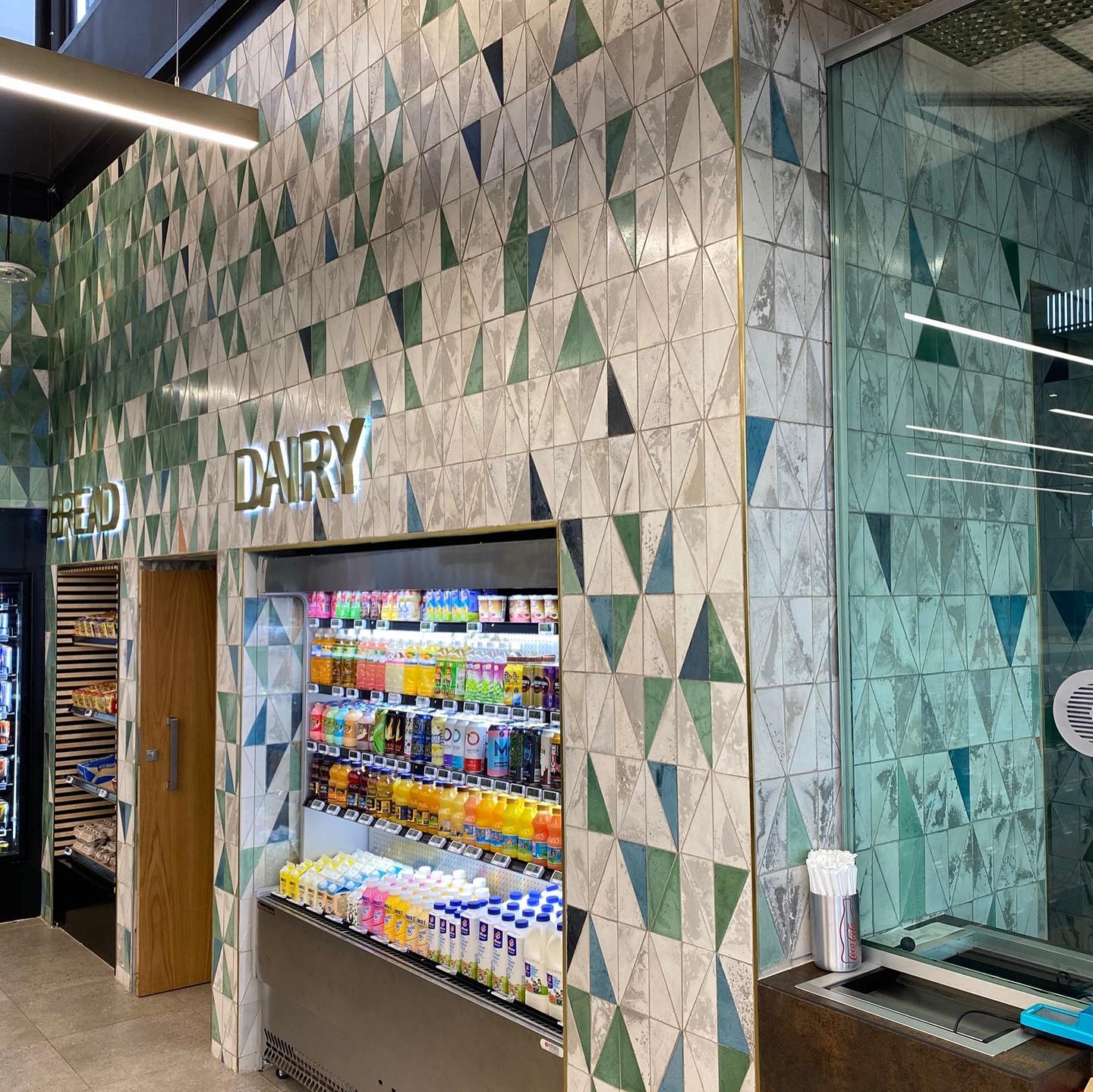 Lene Tile on a wall in store