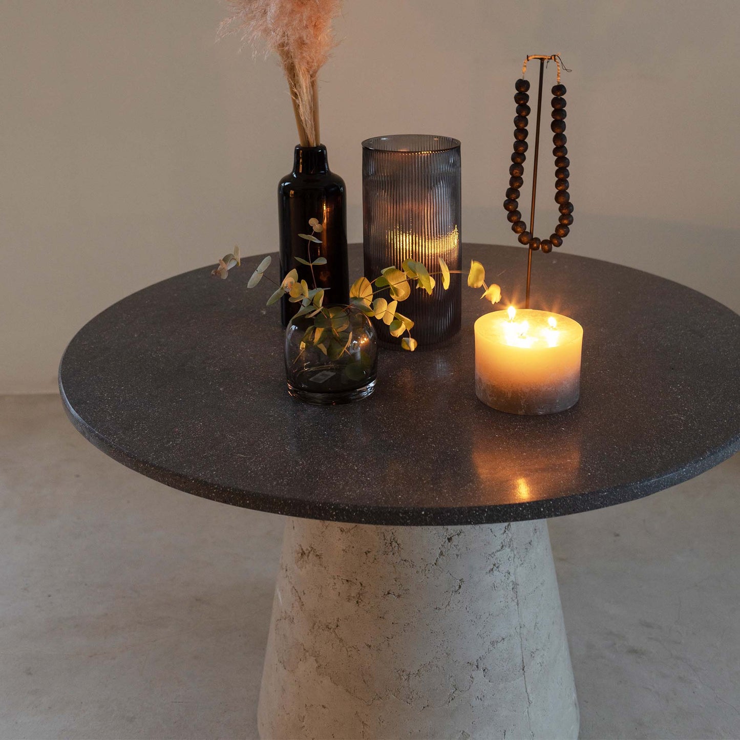 Round Dining Table dark setting